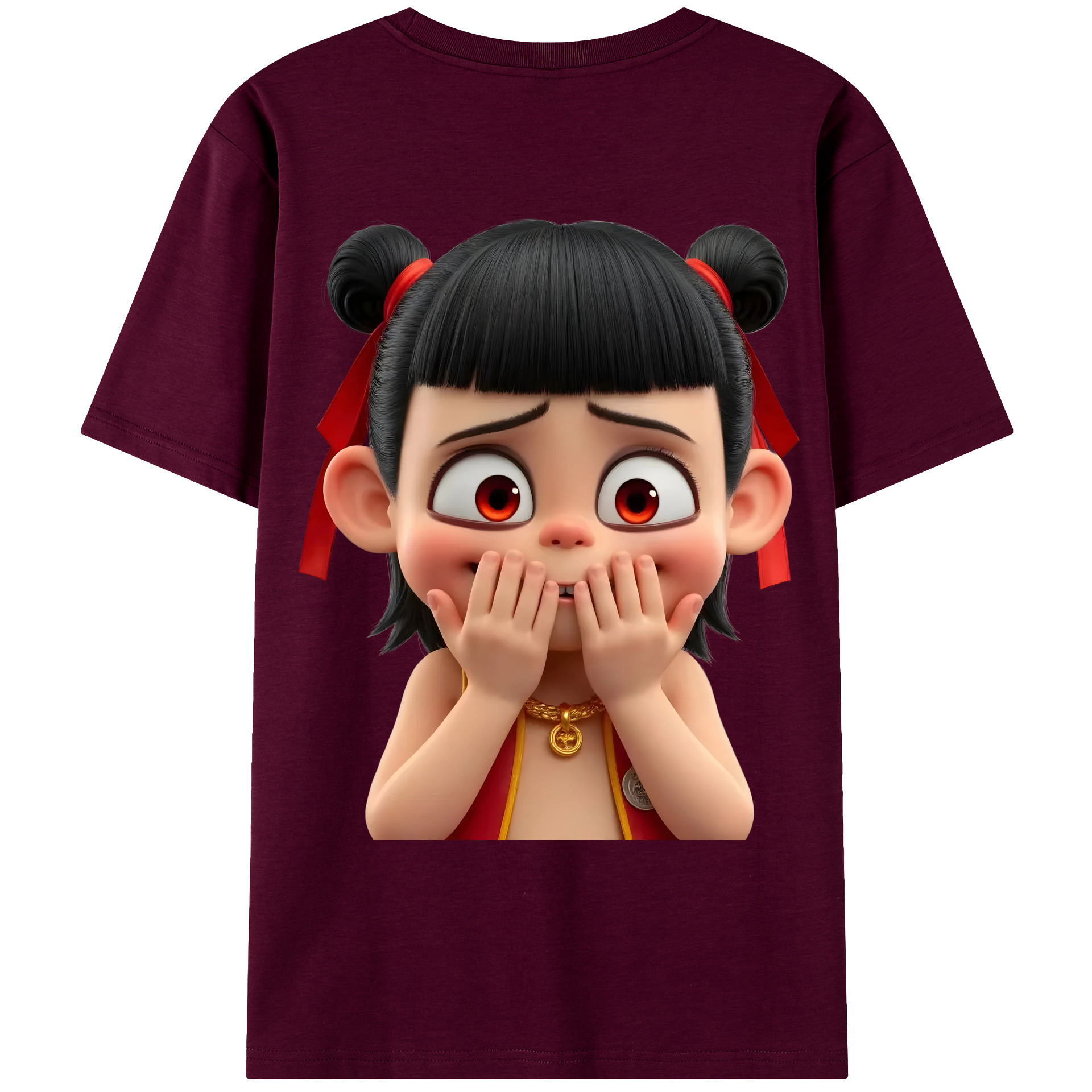 （画像用） Ne Zha 2 ナタ 魔童の大暴れ レディース半袖Tシャツ(バックプリント)